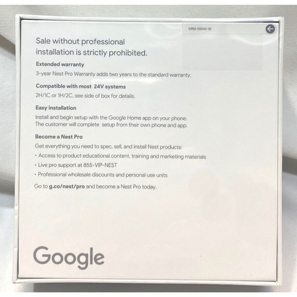 Google Nest Thermostat Pro Edition New Sealed - Picture 2 of 6